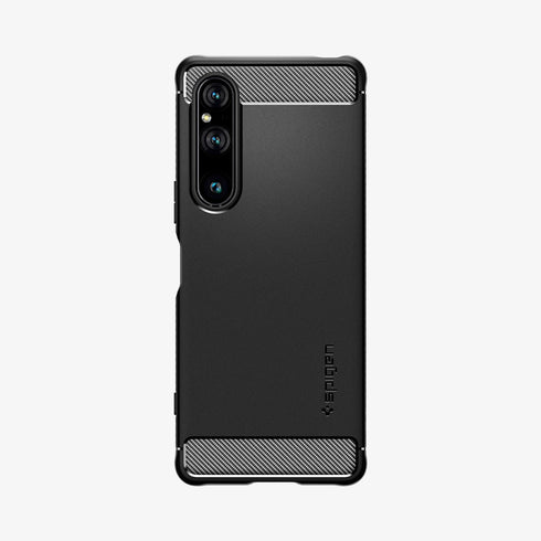 ACS02841 - Sony Xperia 1 III Case Rugged Armor in matte black showing the back